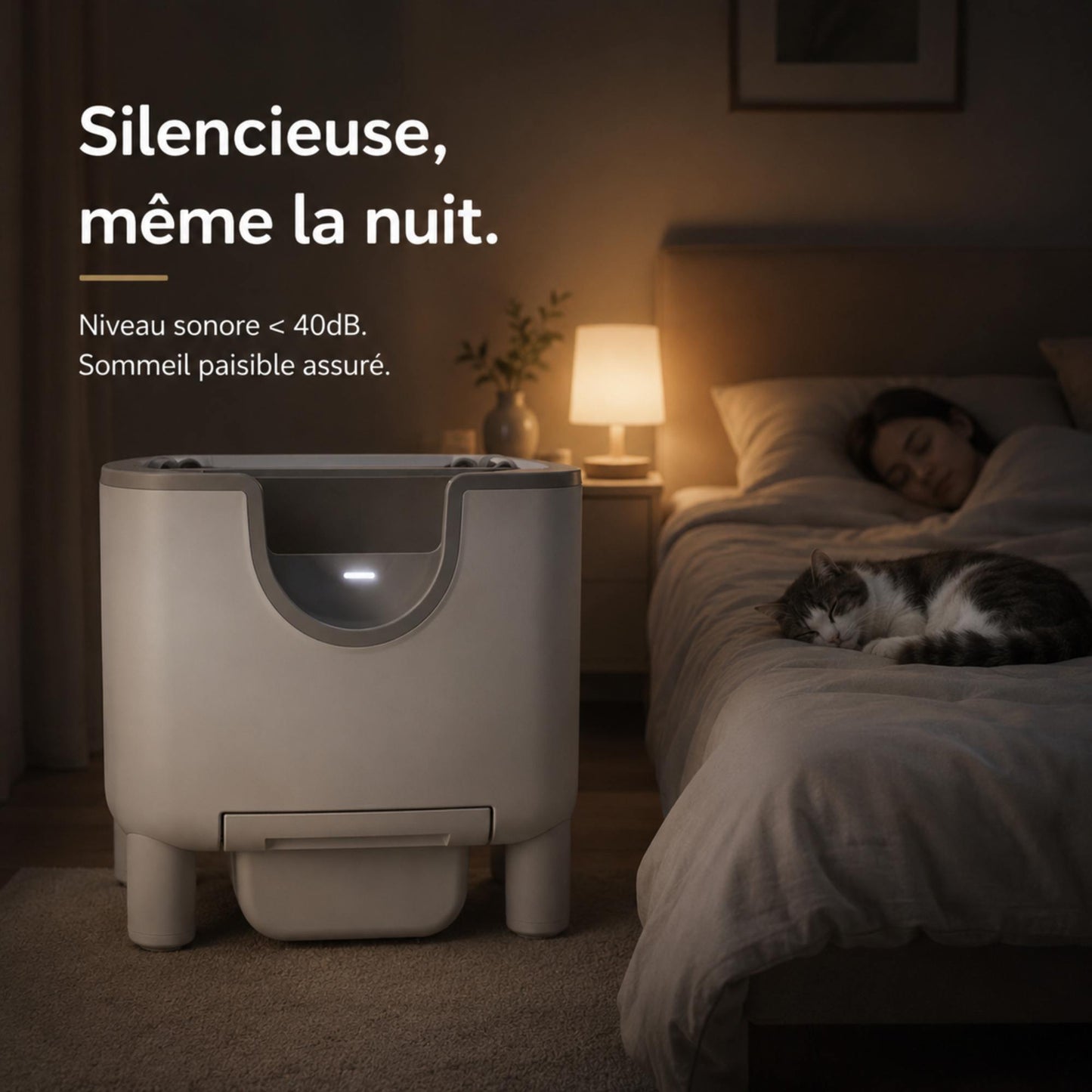 Litière autonettoyante ouverte connectée – NOVA