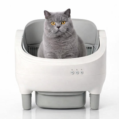 Litière autonettoyante connectée 76L ouverte pour chat – AURA