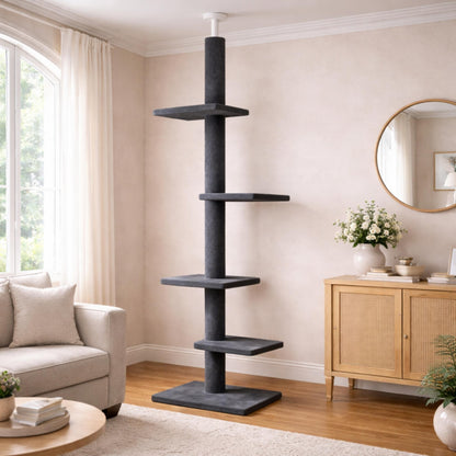 Arbre à chat réglable plafond grande hauteur avec poteaux en sisal – KERU