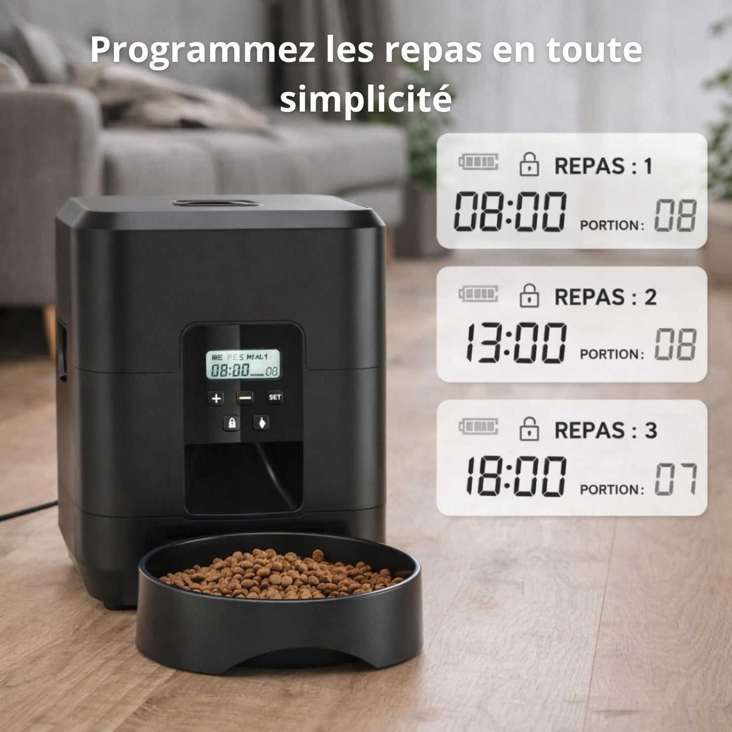 Distributeur automatique de croquettes connecté Wi-Fi - PULSE