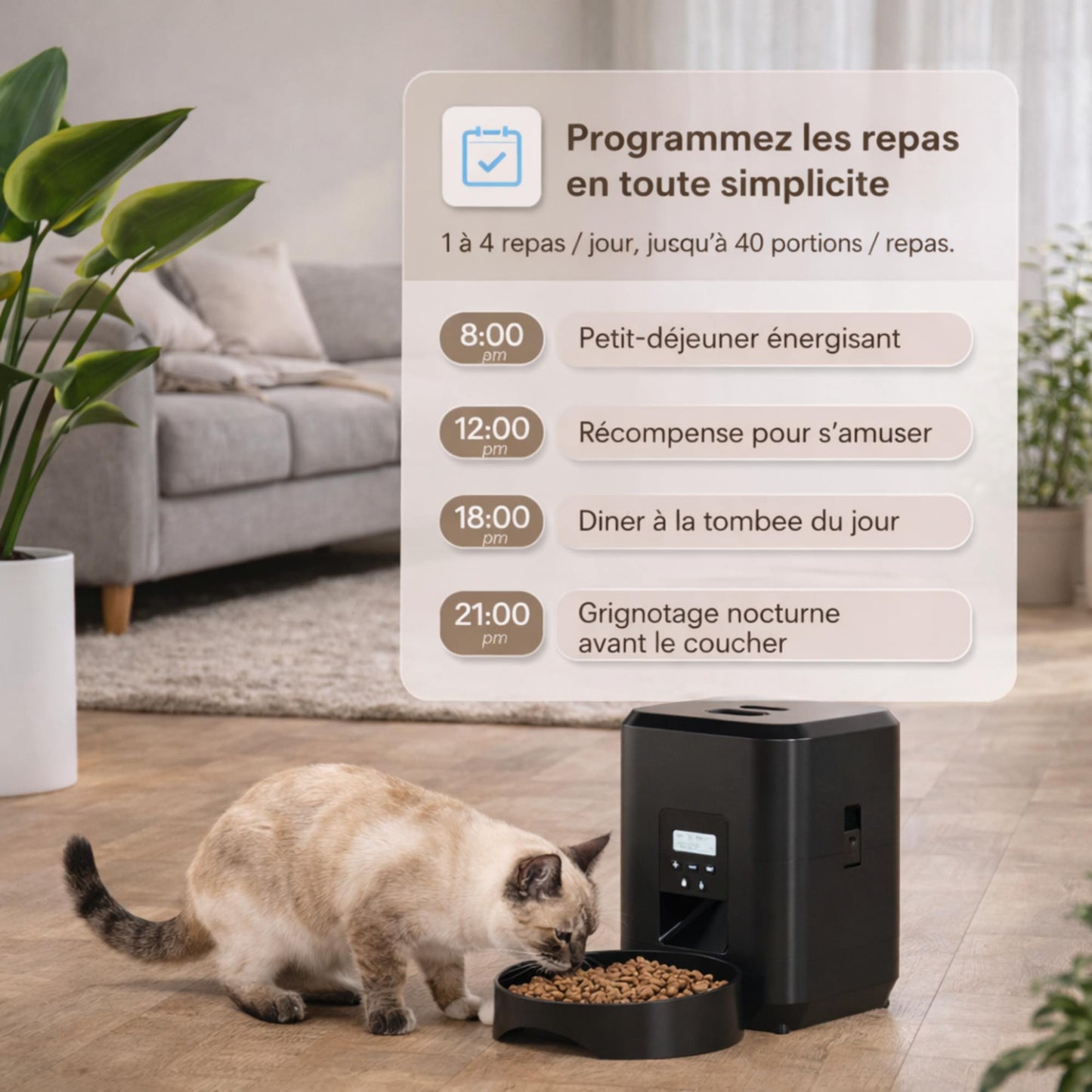 Distributeur automatique de croquettes connecté Wi-Fi - PULSE