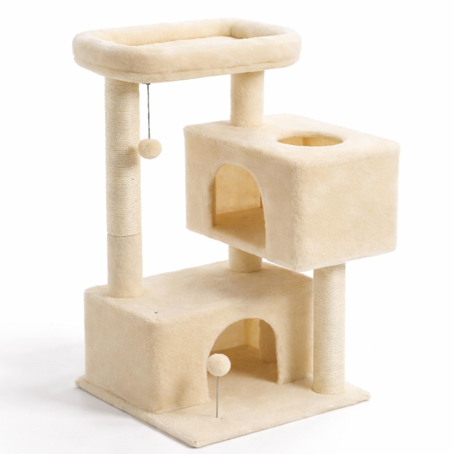 Arbre à chat bois compact avec couchage et sisal – ZARO