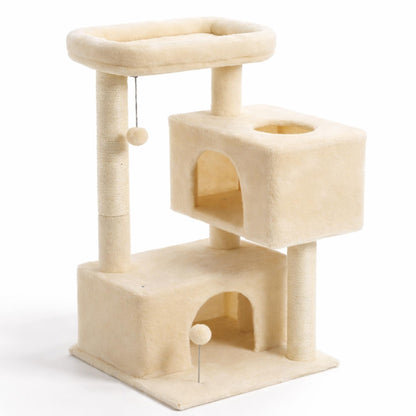 Arbre à chat bois compact avec couchage et sisal – ZARO