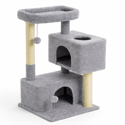 Arbre à chat bois compact avec couchage et sisal – ZARO