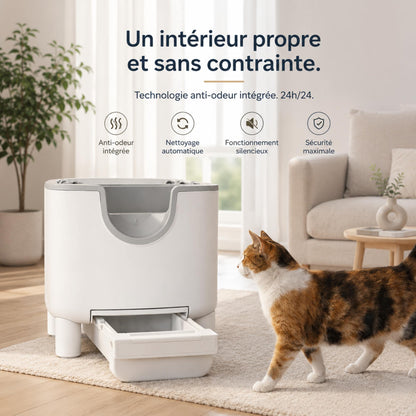 Litière autonettoyante ouverte connectée – NOVA