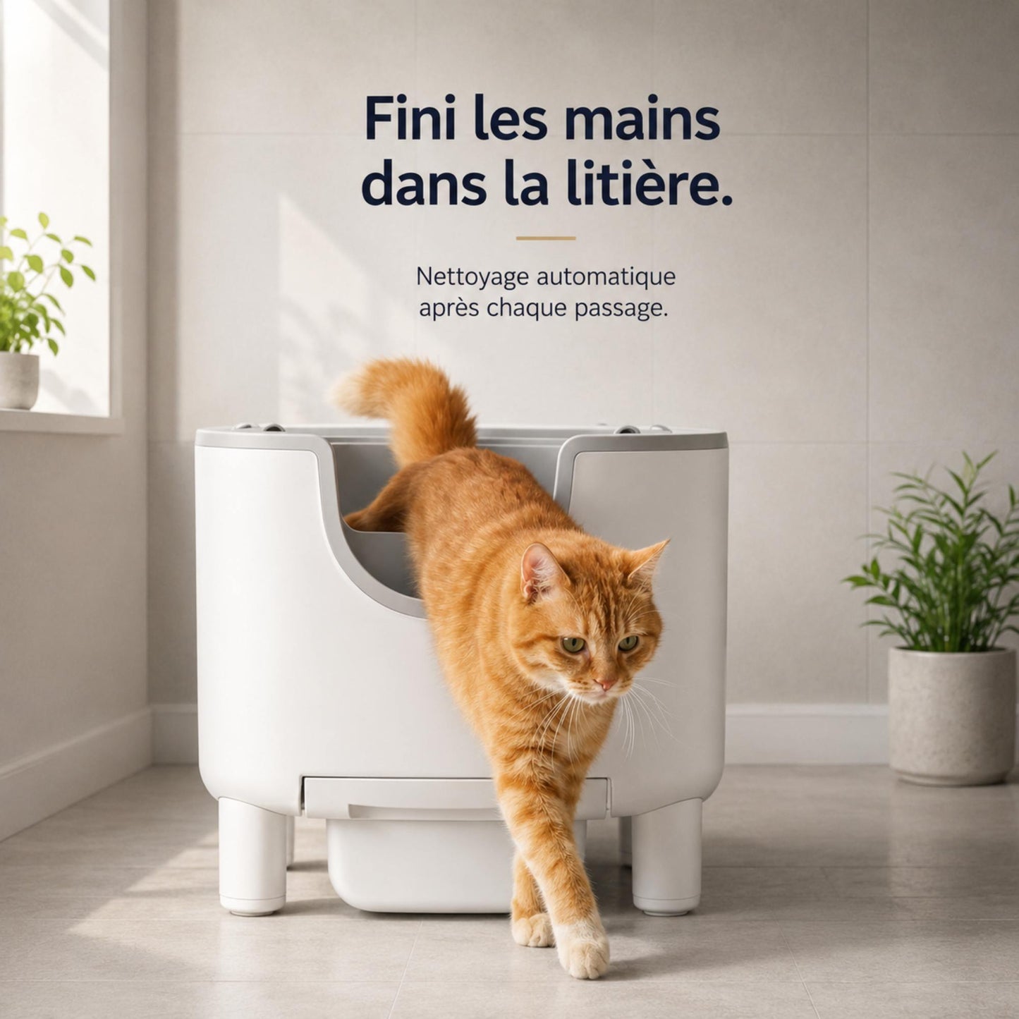 Litière autonettoyante ouverte connectée – NOVA