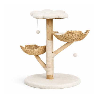 Arbre à chat bois avec couchage et poteaux en sisal – VYNO