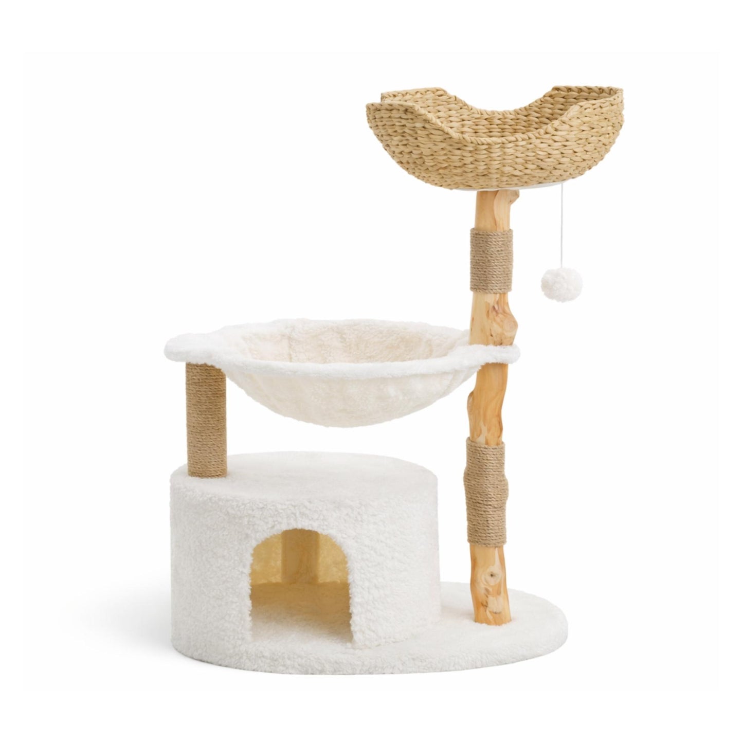 Arbre à chat bois avec niches et hamac – RIKO