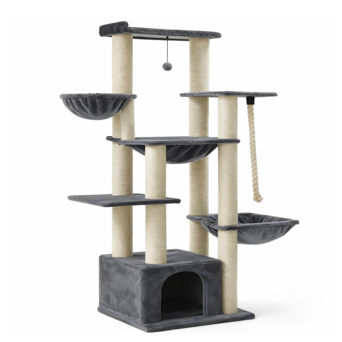 Arbre à chat bois avec niches et hamac – VEXO
