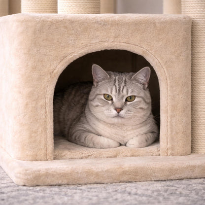 Arbre à chat bois avec niches et hamac – VEXO