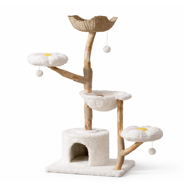 Arbre à chat bois avec niches et hamac – KYRO