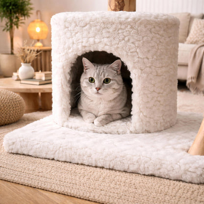Arbre à chat bois avec niches et hamac – KYRO