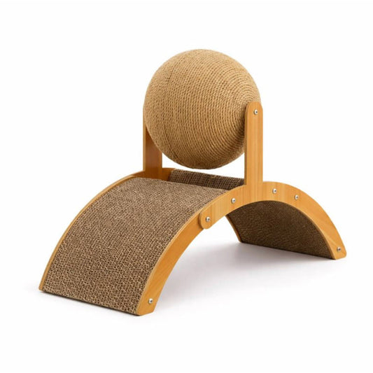 Griffoir Arche en Bois avec Boule en Sisal Naturel