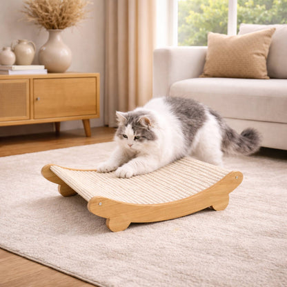 Griffoir pour chat en sisal avec couchage surélevé antidérapant – NIDO