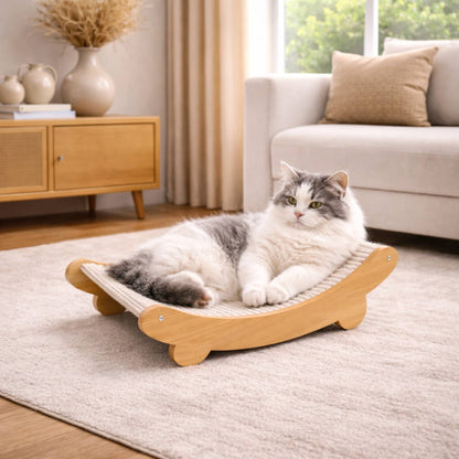 Griffoir pour chat en sisal avec couchage surélevé antidérapant – NIDO