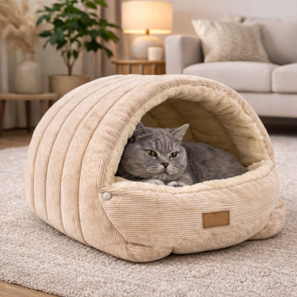 Panier pour chat type grotte en peluche – COCOON