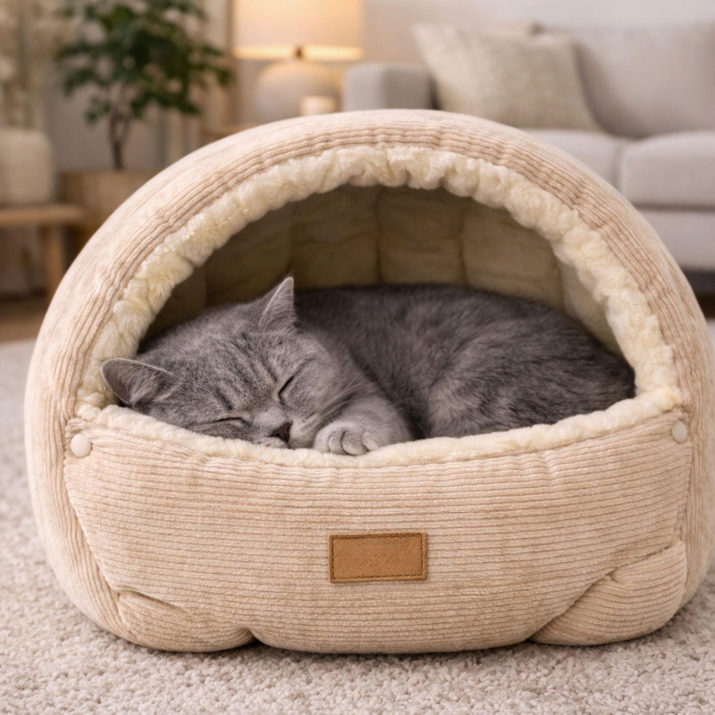 Panier pour chat type grotte en peluche – COCOON