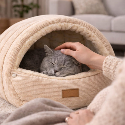 Panier pour chat type grotte en peluche – COCOON