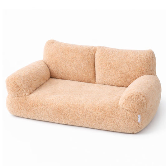 Canapé pour chat en peluche – couchage confortable avec dossier et oreiller
