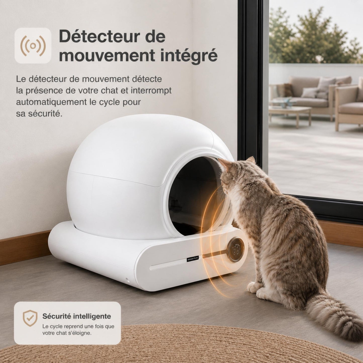 Litière autonettoyante connectée pour chat – ORION
